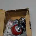 Finnhomy Swivel Caster Wheels 2 Inch Heavy Duty Threaded Stem Casters 1/4" - 20 x 1 with Brake Set of 4 for Wire Shelves Wheels PU Load Bearing 800 Lbs Anti-wear Smooth Casters, Red