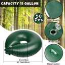 Roshtia 50 Pack 15 Gallon Tree Watering Ring Bag Slow Release Reusable Tree Bag Bulk Heavy Duty Automatic Drip Irrigation Ring PVC Root Water System for Garden Newly Planted (Green)
