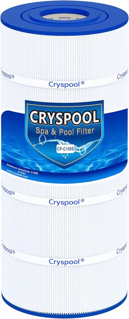 Cryspool C150S Filter Compatible with CX150XRE, SwimClear C150S, cs150e, C-9441, PA150S, 150 Sq. Ft Pool Filter Cartridge, 1 Pack
