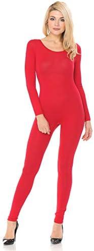 7Wins JJJ Women Catsuit Cotton Long Sleeve Yoga Bodysuit Jumpsuit/Made in USA S