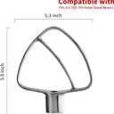 Stainless Steel Flat Beater for KitchenAid 4.5-5 Quart Tilt-Head Stand Mixers, 5 QT Mixer Paddles Stainless Steel Non Coated, Mixer Beater Attachment Dishwasher Safe