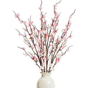4 Pcs Cherry Blossom Branches 39 Inch Pink Fake Flowers Spring Decorations for Home Decor, Artificial Flowers Long Stem Branches for Vase Wedding Office Party Table Decor Centerpieces