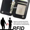 ONETOP for iPhone 12/12 Pro Wallet Case with Card Holder, 360 Rotation Ring Kickstand RFID Blocking PU Leather Double Magnetic Clasp Shockproof Cover for Women and Girls 6.1 Inch (Black)