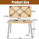 Wooden Folding Desk Portable Folding Wood Table 43in Fold-Down Workbench No Assembly Required for Home Office Writing Reading Puzzle Small Computer Table