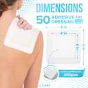 JJ CARE Adhesive Island Dressing [Pack of 50], 6x6 Sterile Bordered Gauze, Breathable Island Wound Dressing, Individually Wrapped Adhesive Gauze Bandages with Non-Stick Central Pad