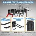 Tanzfrosch 2 Pack Garage Hooks Heavy Duty 10 INCH Two-Tier Steel Shed Wall Mount Workshop Garage Storage Organizer Hooks for Hanging Garden Tool, Hose, Ladder, Chairs, Bikes with Anti-Slip Coating