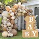 Baby Shower Decorations Burlap Grain Baby Boxes Boho Brown Balloons Arch Kit for Neutral Boy Girl Safari Jungle Birthday Party Supplies (Brown)
