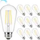 Brightever 10 Pack Edison Bulbs 60W Equivalent, 4000K Cool White Dimmable LED Light Bulb, 7W, 850LM Vintage E26 Light Bulb, 90+CRI, ST58 Clear Glass Antique Decor LED Filament Bulbs for Bedroom