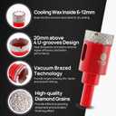 Diamond Core Drill Bits Set - FOCSTOL 8pcs (6/8/10/12/20/25/32/35mm) Diamond Hole Saw Kit with Round Shank for Porcelain Ceramic Tile Marble Granite