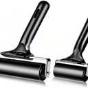 2 Pack Brayer Rollers, Professional Rubber Art Rollers with Comfortable Hand Feel, Suitable for Handmade Production, printmaking, Ink Coating, bonding, and Stamping Tools (4 inches+2.4 inches) Black