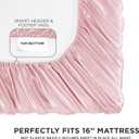 Juicy Couture Full Size Silk Satin Bed Sheet Set, Deep Pocket Silky Full Sheet Set with 1 Fitted Sheet, 1 Flat Sheet and 2 Pillow Case, Wrinkle Resistant and Anti Pilling Bed Sheets - Pink