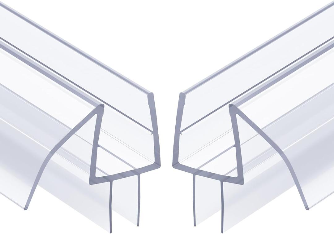 AmazerBath Frameless Shower Door Bottom Seal 39 inch (Set of 2) - Clear, Suitable for 3/8 Inch Glass, Modern Style