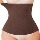 Nebility Womens' Waist Trainer Tummy Control Waist Cincher Slim Body Shaper (Large, Chocolate Brown Without Hook)