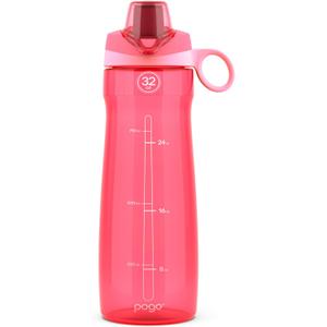 Pogo BPA-Free Tritan Plastic Water Bottle with Chug Lid, 32 Oz, Pink.