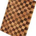 Acacia Wood Cutting Boards for Kitchen, Checkered Chopping Board with Juice Grooves & Handles, Large Butcher Block Serving Tray with NonSlip Feet, 20" x 15" x 1.5"