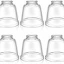 Teenyyou 6 Pcs Clear Glass Globes for Ceiling Fan Lights Covers Glass Lamp Shade Replacement for E26 Chandelier Table Wall Sconce, 2-1/8" Fitter, 4-5/8" Diameter x 4-1/2" Height