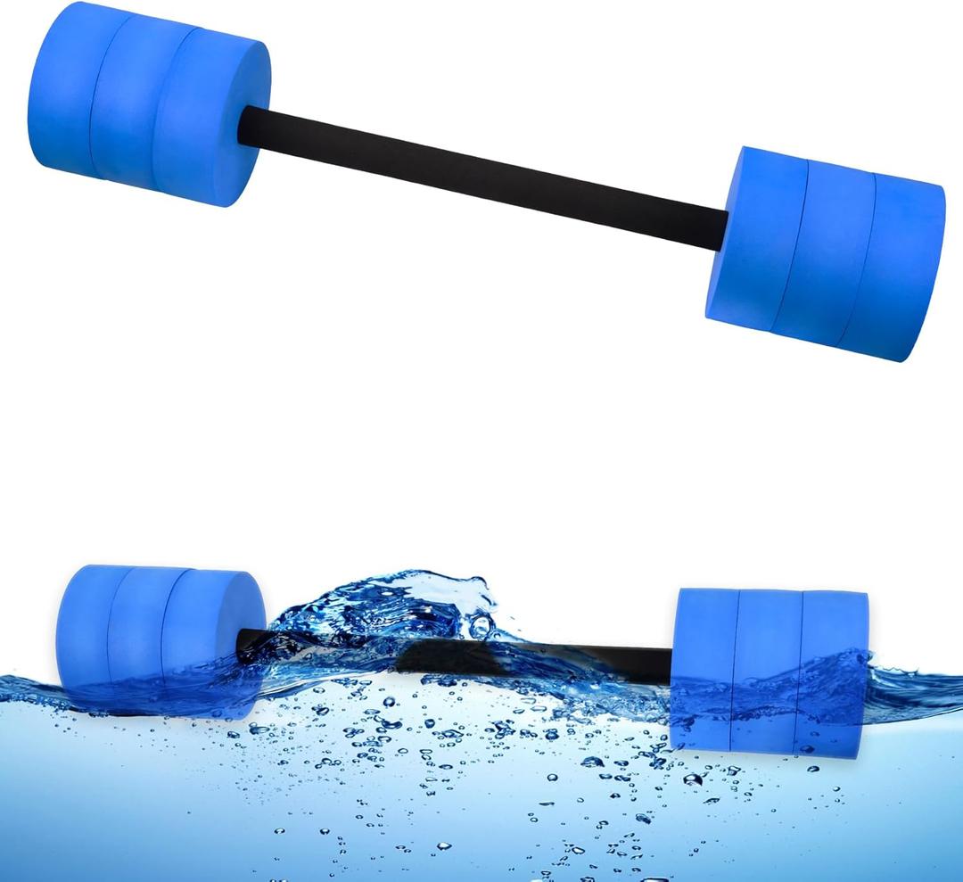 Hikeen Aquatic Exercise Dumbbells Water Dumbbell Pool Resistance Aquatic Fitness Barbells with 4 High-Density EVA Foam Pool Weights Dumbbells, for Water Aerobics Weight Loss (Blue)