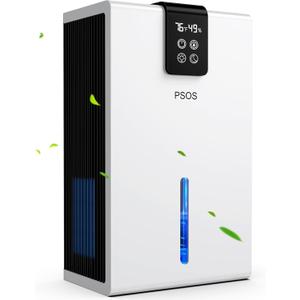 PSOS Dehumidifier, 118 OZ Dehumidifiers for Home(980 sq.ft ), Dehumidifier for Basements Bathroom with Auto Shut Off, Intelligent Humidity Control
