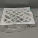 CutOut Design 16" Short Dog Gate for Small Dogs, Foldable Retractable Puppy Gate Indoor  Freestanding Lightweight Pet Barrier for Doorways, Stairs, Hallways (Extends to 41", White)