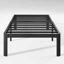 Hunlostten 12" Twin XL Heavy Duty Bed Frame No Box Spring Needed, Metal Twin XL Platform Bed Frame with Round Corners, Easy Assembly, Noise Free, Black