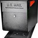 Mail Boss 7106 Curbside Steel Post Mount Security Locking Mailbox, Black, Extra Large, 21 in. D x 11.125 in. W x 13.75 in. H