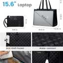 LOVEVOOK Lunch Tote Bag for Women, 15.6 Inch Laptop Bag with Insulated Lunch Compartment, Quilted Large Capacity Computer Handbag with Purse for Business, Work, Nurse, Office, Collage, Casual