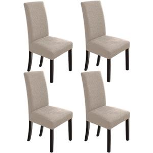 Dining Chair Cover,Removable Washable Parsons Chair Covers, Dining Chair Slipcover Protector,Chair Covers for Dining Room Set of 4,Taupe