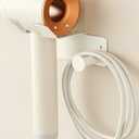 BANJEKT Hair Dryer Holder, HairDryer Holder Wall Mounted, Self Adhesive Blow Dryer Holder, Stainless Steel Hair Dryer Holder, Hairdryer Holder for Bathroom White