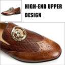 JITAI Men Loafers Men Fashion Loafers Wedding Shoes Loafers for Men Party Shoes, Brown/ 02, 9 US