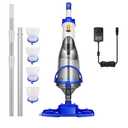 VIVOHOME 40W Handheld Pool Vacuum18.5GPM Suction Long-Run 60min BatteryCordless Pool Cleaner Powerful Motor Adjustable 9.12FT Pole for Above Ground & In-Ground Pools, Spas - Blue