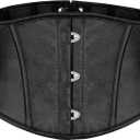JASGOOD Corset Wide Belt for Women Boned Lace Up Underbust Renaissance Steampunk Pirate Halloween Belt (Fit Waist Size 28-31inch, Black)