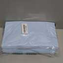 Bakepacker 100 Pcs Light Blue Treat Paper Bags with 100 Stickers 5.1"x3.1"x9.4" Small Party Gift Bag Snack Bag without Handle