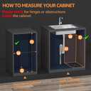 Double Pull Out Trash Can Under Cabinet with Door Mounting Kit,Under Sink Trash Can for Kitchen with Soft-Close Slides, Not Included CanRequires Minimum Cabinets Opening 16" W X 24" D