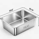 Stainless Steel Litter Box for Cats, 23.6" x 15.74" x 5.9", Metal Cat Litter Box with High Sides, Non-Stick, Odor Free, Easy to Clean Litter Pan for Indoor Cats, Big Cats, Rabbits and Multi Cat Homes