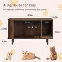 Cat Litter Box Enclosure with Cat Scratch Pad, Sliding Door, 37.4" Litter Box Enclosure Furniture Hidden Litter Box, Modern Indoor Cat House, TV Stand, Side End Table for Living Room, Walnut