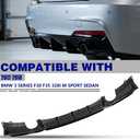 Gloss Black Rear Diffuser FIT 2012–2018 BMW 3 Series F30/F31 330i 335i 340i M Sport – M-Tech Single Muffler Dual Out Bumper Lower Lip – Exterior Styling Upgrade