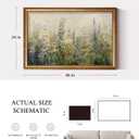 ARPEOTCY Large Vintage Gold Framed Floral Wall Art, Living Room Bedroom Dining Room Meadow Wildflower Painting Decor, Canvas Artwork, Classic Impressionist Nature Picture Farmhouse Home Decor, 24x36 In