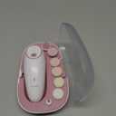 Momcozy Baby Nail File Electric, Gentle Baby Nail Trimmer Electric, Baby Nail Clipper with Night Light, 7 Grinding Head Replacement Pads, Pink