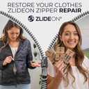 ZlideOn Zipper Pull Replacement - Black, Narrow (L) - Instant Zipper Replacement Slider