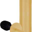 Deep & Sturdy Toilet Bowl Brush with Holder - Durable Scrubbing - Toilet Cleaners - Household Essentials - Bathroom Cleaner - Cleaning Supplies - Household Supplies, Painted Satin Gold