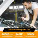 36000Lumen LED Work Lights with Stand - 3 Head Foldable Work Light on Stand with 16FT Cord - IP67 Waterproof Tripod Lights for Outdoor Indoor Job Site Workshop Garage Construction Tripod Lighting