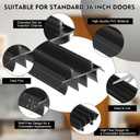 2 Pcs 36 Inch Vinyl Replacement Under Door Seal Replacement Door Bottom with Vinyl Fins Weatherstrip Draft Blocker Adjustable Under Door Bottom Seal with Drip Cap Fits Gaps (Black-A)