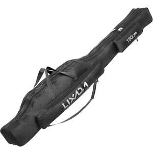 LIXADA Fishing Rod Case, Portable Folding Fishing Rod Case Fishing Pole Reel Storage Bag Fishing Gears Organizer 1150cm (Black)