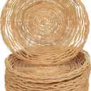 Plutreas Bamboo Paper Plate Holders 10 inch Wicker Paper Plater Holders Reusable (10 Pcs)