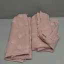 MYSKY HOME Pink Sheer Short Curtains for Small Windows Kitchen 45 inch Long with Pom Pom Bedroom Nursery Kids Girls Room Curtains Cafe Light Filtering Boho Drapes, Rod Pocket,52" Wide, 2 Panels (1-dusty Pink)