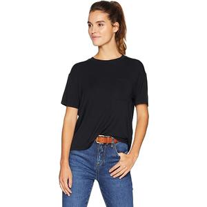 Amazon Essentials Women's Jersey Relaxed-Fit Short-Sleeve Crewneck Pocket T-Shirt, Pack of 1, XS