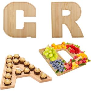MRPAPA Grad Wooden Charcuterie Boards 4PCS Letter 12Inch Grad Serving Tray 2025 Graduation Wood Platter Decorative Snack Dish Plates for Graduation Party Decorations Supplies (Wood-4PCS)