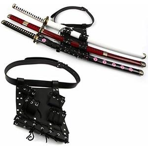 Sword Bag Sword Carry Case Back Strap Waistband for Ninja Hero Cosplay Anime Costume, Swords Not Included