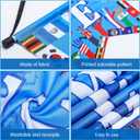 Outus 3 Pcs World Flag Banner Flag Decoration Welcome International Banner Porch Sign Country Flags for International Party Supplies Around the World Sports Events Club Classroom Decor(Classic)