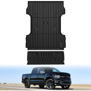 LASFIT Truck Bed Mats &Tailgate Mats for 6.75 Ft(Not Fit 8Ft Bed) Ford Superduty F250 F350 2026-2023 Custom Fit TPE All Weather Truck &Tailgate Liner (Not Fit Optional with Tailgate Step), 2pcs Black